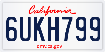 CA license plate 6UKH799