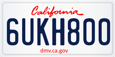 CA license plate 6UKH800