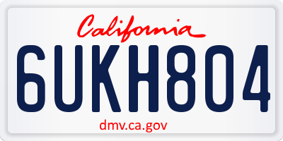 CA license plate 6UKH804