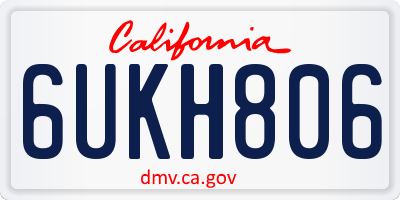 CA license plate 6UKH806