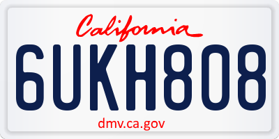 CA license plate 6UKH808
