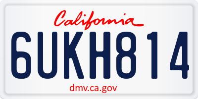 CA license plate 6UKH814