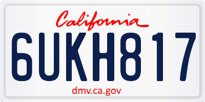 CA license plate 6UKH817
