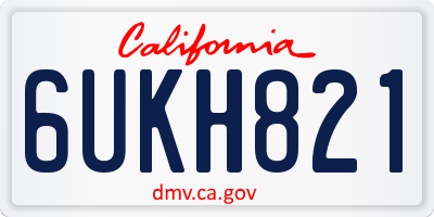 CA license plate 6UKH821