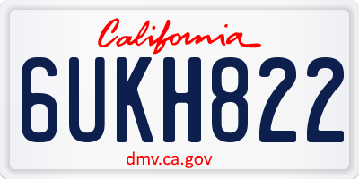 CA license plate 6UKH822