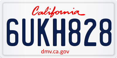 CA license plate 6UKH828