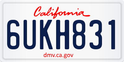 CA license plate 6UKH831