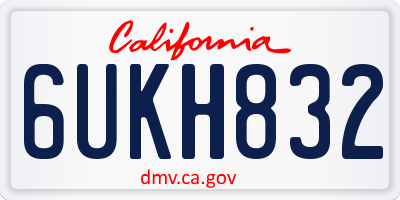 CA license plate 6UKH832