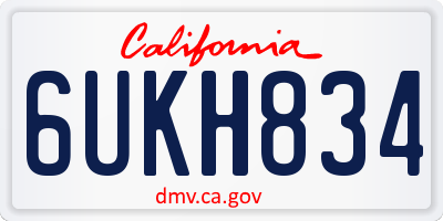 CA license plate 6UKH834