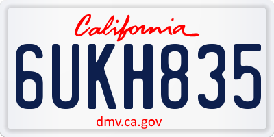 CA license plate 6UKH835