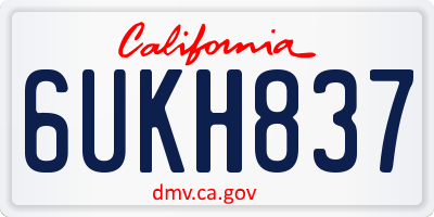 CA license plate 6UKH837