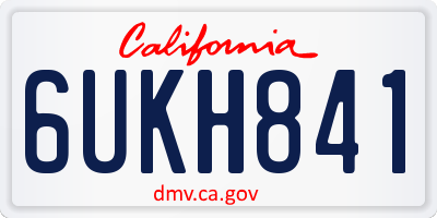 CA license plate 6UKH841