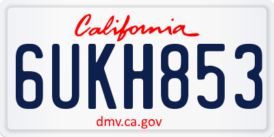 CA license plate 6UKH853