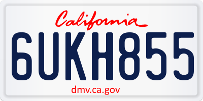 CA license plate 6UKH855