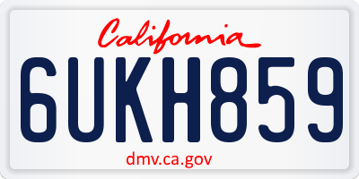 CA license plate 6UKH859