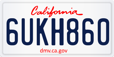 CA license plate 6UKH860
