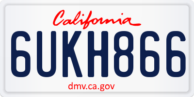 CA license plate 6UKH866
