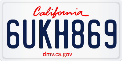 CA license plate 6UKH869