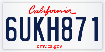 CA license plate 6UKH871