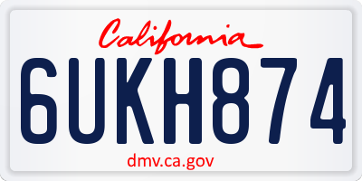CA license plate 6UKH874