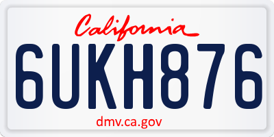 CA license plate 6UKH876
