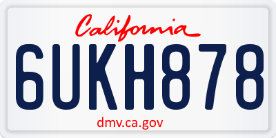 CA license plate 6UKH878
