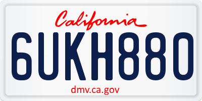 CA license plate 6UKH880