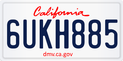 CA license plate 6UKH885