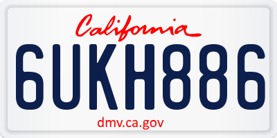 CA license plate 6UKH886