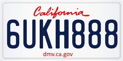 CA license plate 6UKH888