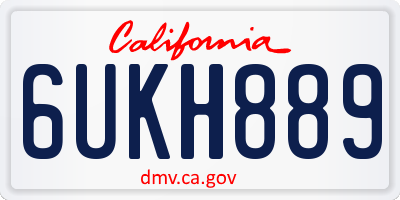CA license plate 6UKH889