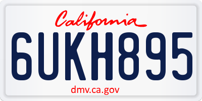 CA license plate 6UKH895