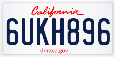 CA license plate 6UKH896