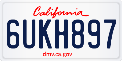 CA license plate 6UKH897