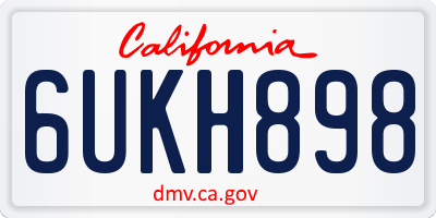CA license plate 6UKH898