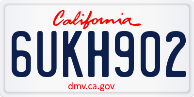 CA license plate 6UKH902