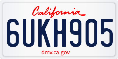 CA license plate 6UKH905