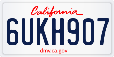 CA license plate 6UKH907