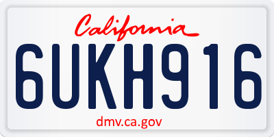 CA license plate 6UKH916
