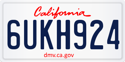 CA license plate 6UKH924
