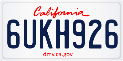 CA license plate 6UKH926