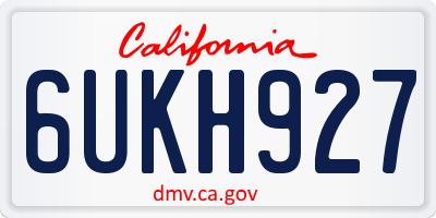 CA license plate 6UKH927