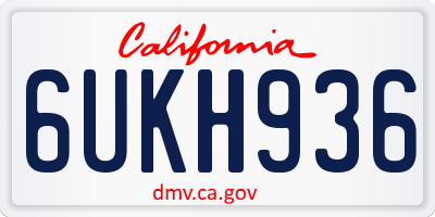 CA license plate 6UKH936