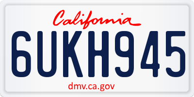 CA license plate 6UKH945