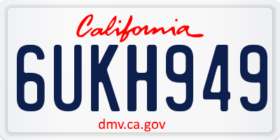 CA license plate 6UKH949