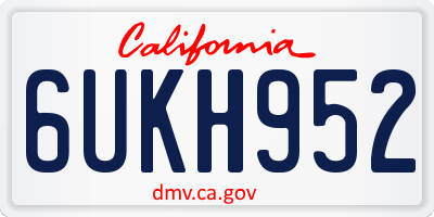 CA license plate 6UKH952
