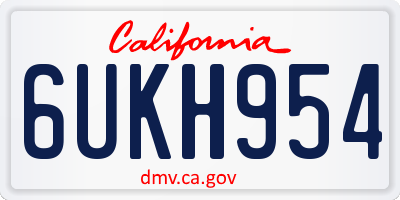 CA license plate 6UKH954