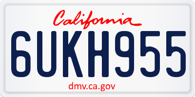 CA license plate 6UKH955