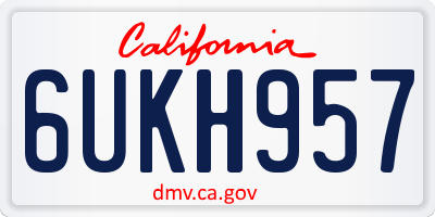 CA license plate 6UKH957