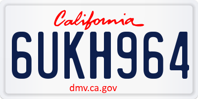 CA license plate 6UKH964